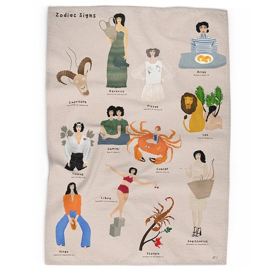 Astrology Premium Linen Tea towel